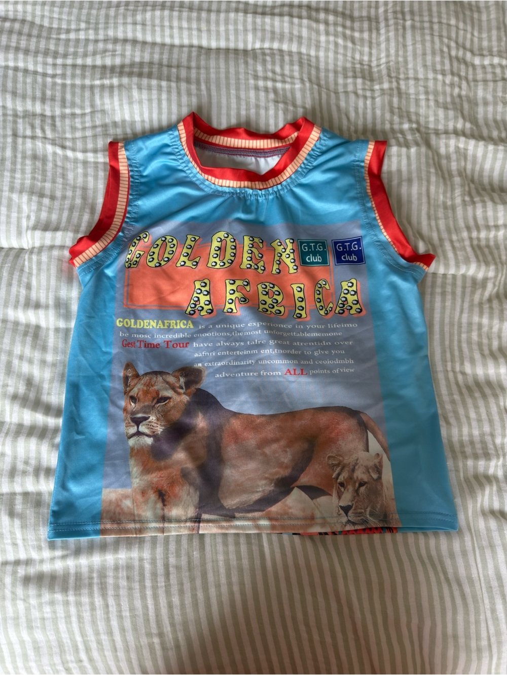 Golden Africa Blue Kids Graphic Tank Top